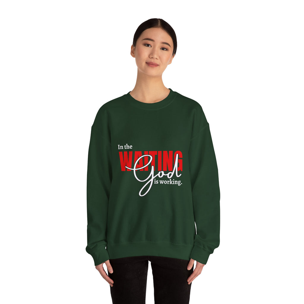 Waiting on God Crewneck Sweatshirt — Faith-Based Inspirational Pullover