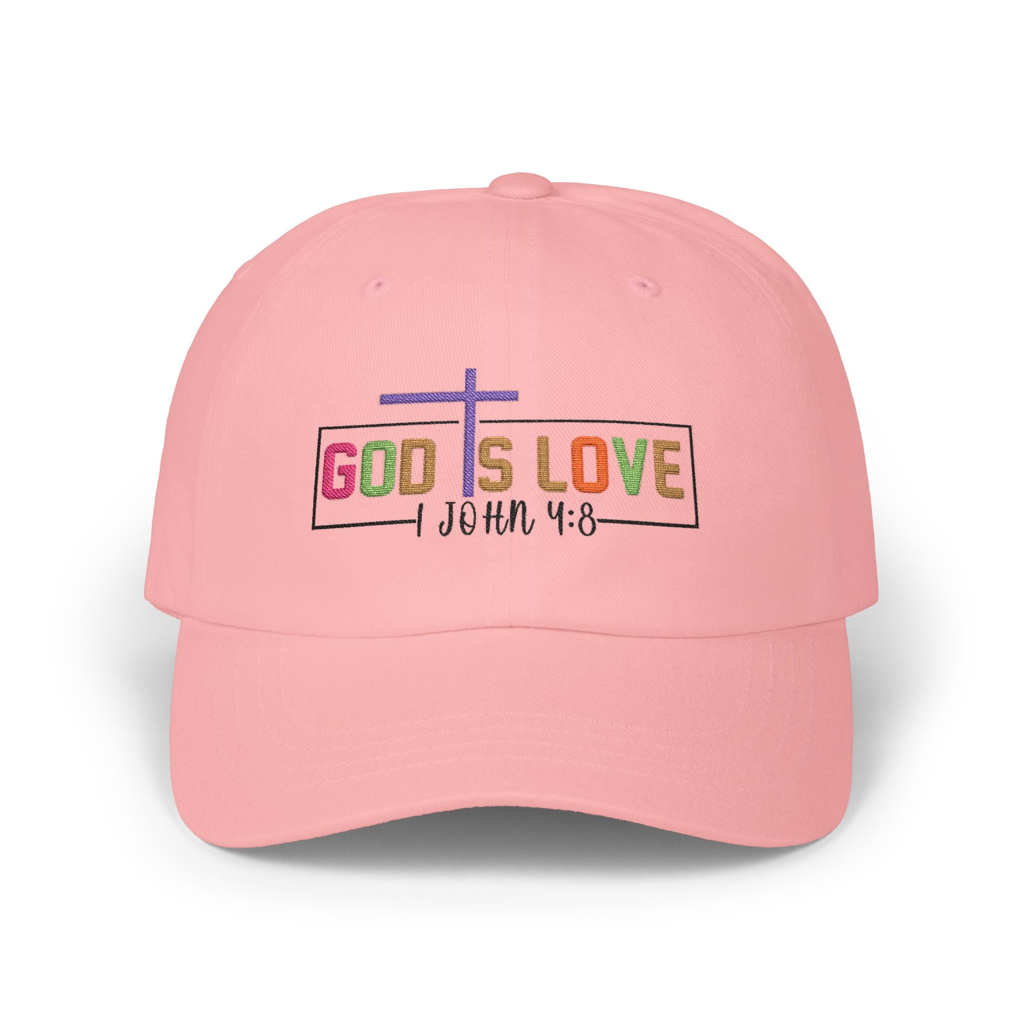 God Is Love Cap — John 4:8 Embroidered Christian Baseball Hat