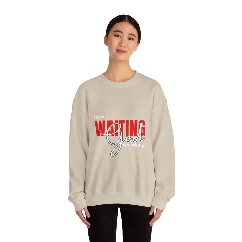 Waiting on God Crewneck Sweatshirt — Faith-Based Inspirational Pullover