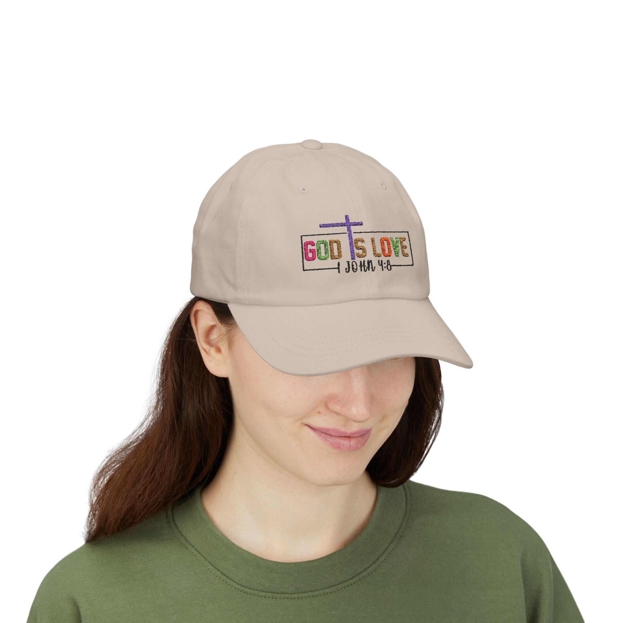 God Is Love Cap — John 4:8 Embroidered Christian Baseball Hat