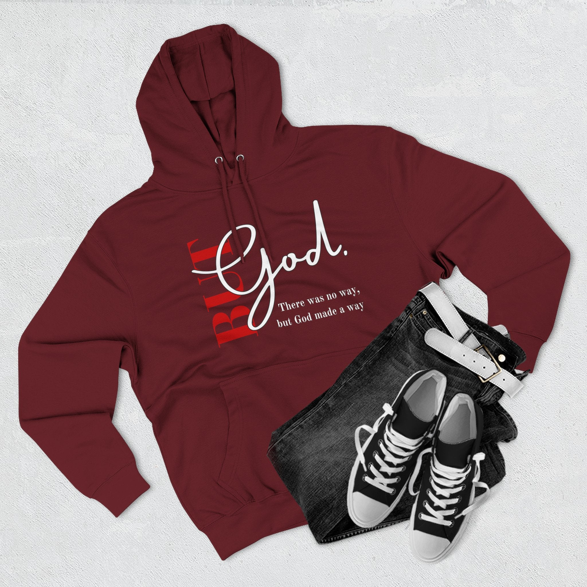 Bold God Script Hoodie — Christian Faith Pullover with "God" Design