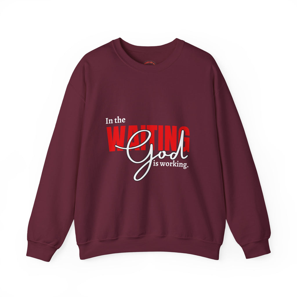 Waiting on God Crewneck Sweatshirt — Faith-Based Inspirational Pullover