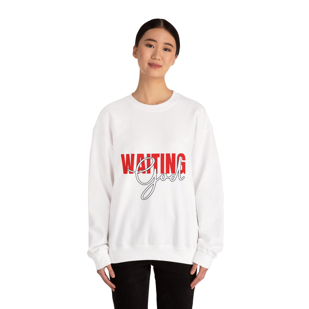 Waiting on God Crewneck Sweatshirt — Faith-Based Inspirational Pullover