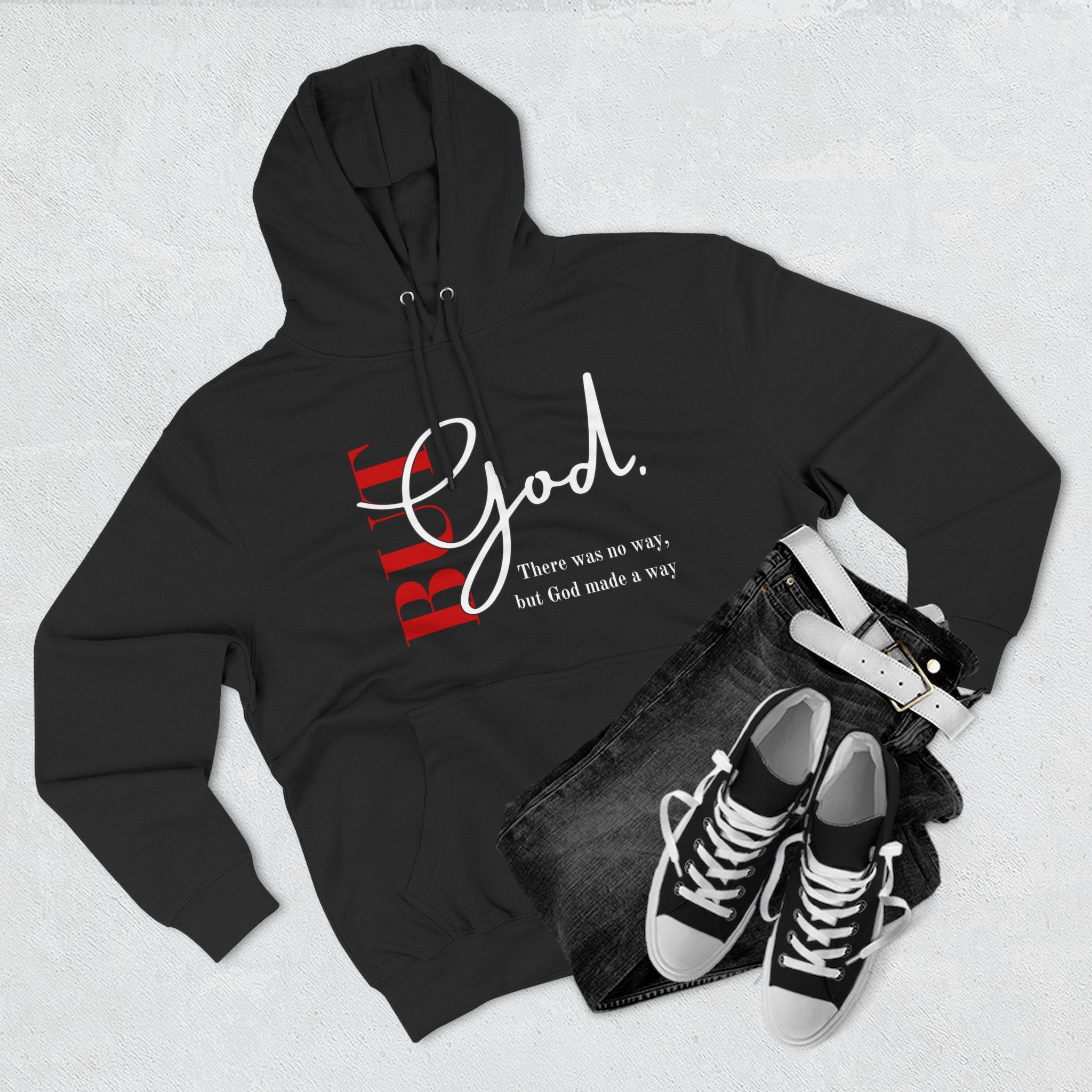 Bold God Script Hoodie — Christian Faith Pullover with "God" Design