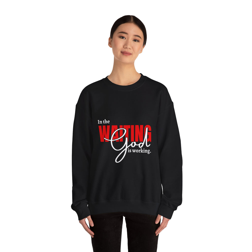 Waiting on God Crewneck Sweatshirt — Faith-Based Inspirational Pullover