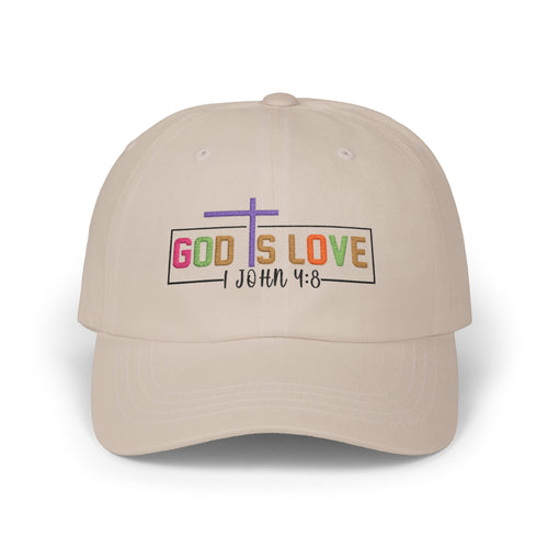 God Is Love Cap — John 4:8 Embroidered Christian Baseball Hat