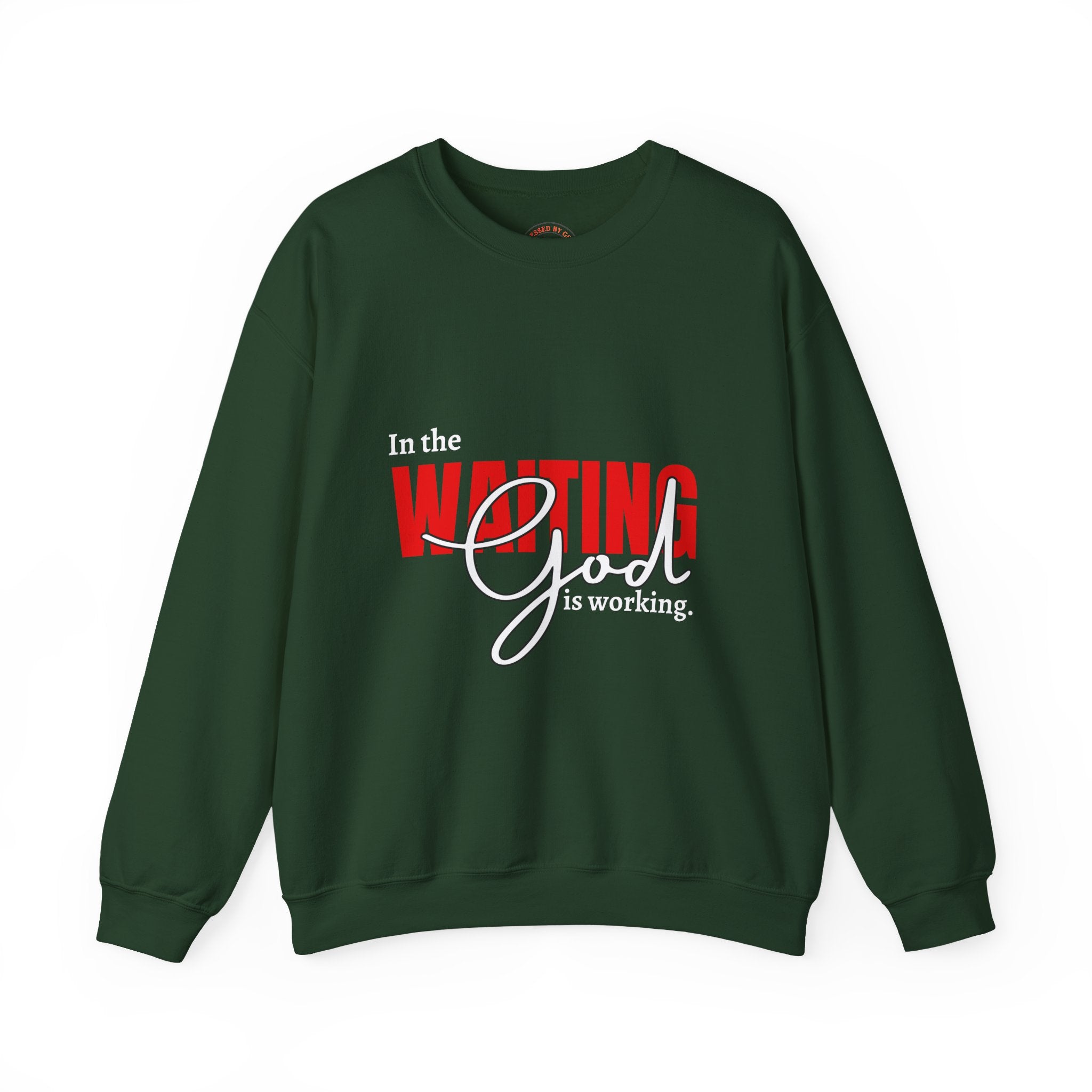 Waiting on God Crewneck Sweatshirt — Faith-Based Inspirational Pullover