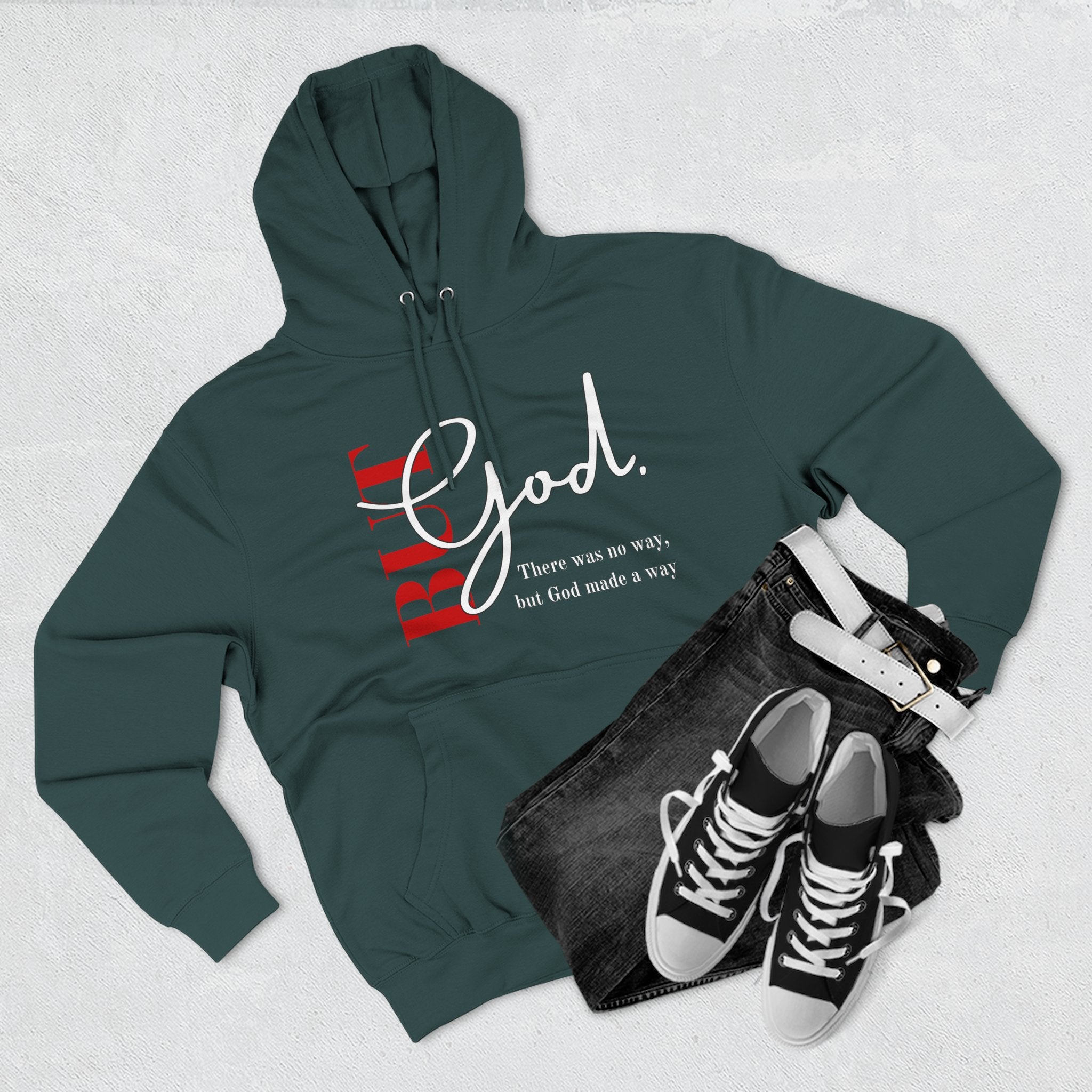 Bold God Script Hoodie — Christian Faith Pullover with "God" Design
