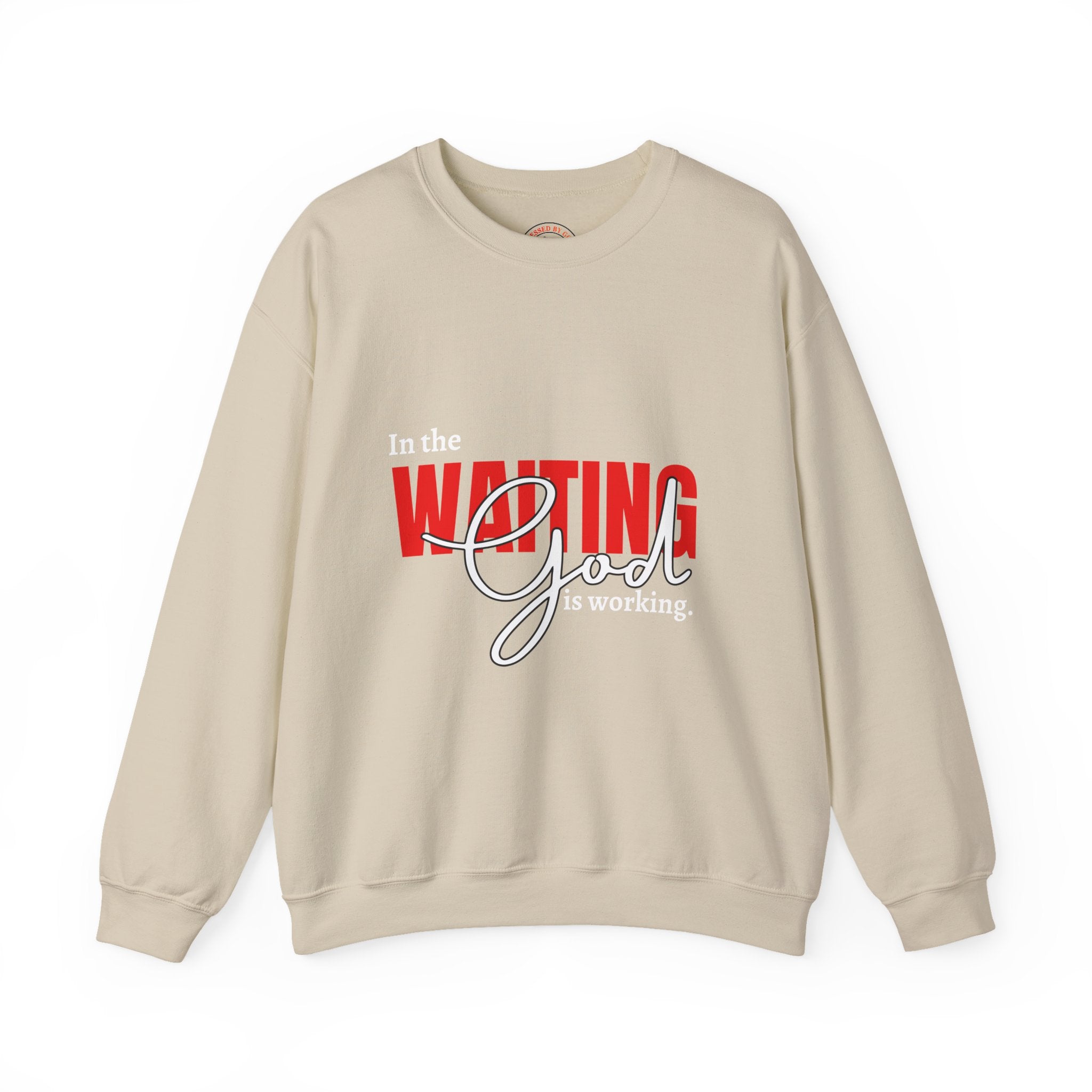 Waiting on God Crewneck Sweatshirt — Faith-Based Inspirational Pullover
