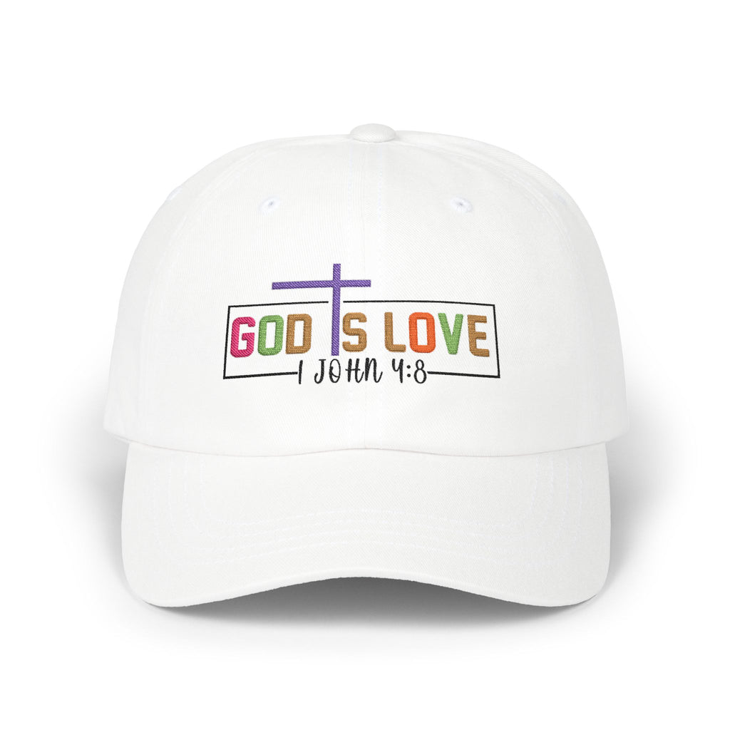 God Is Love Cap — John 4:8 Embroidered Christian Baseball Hat