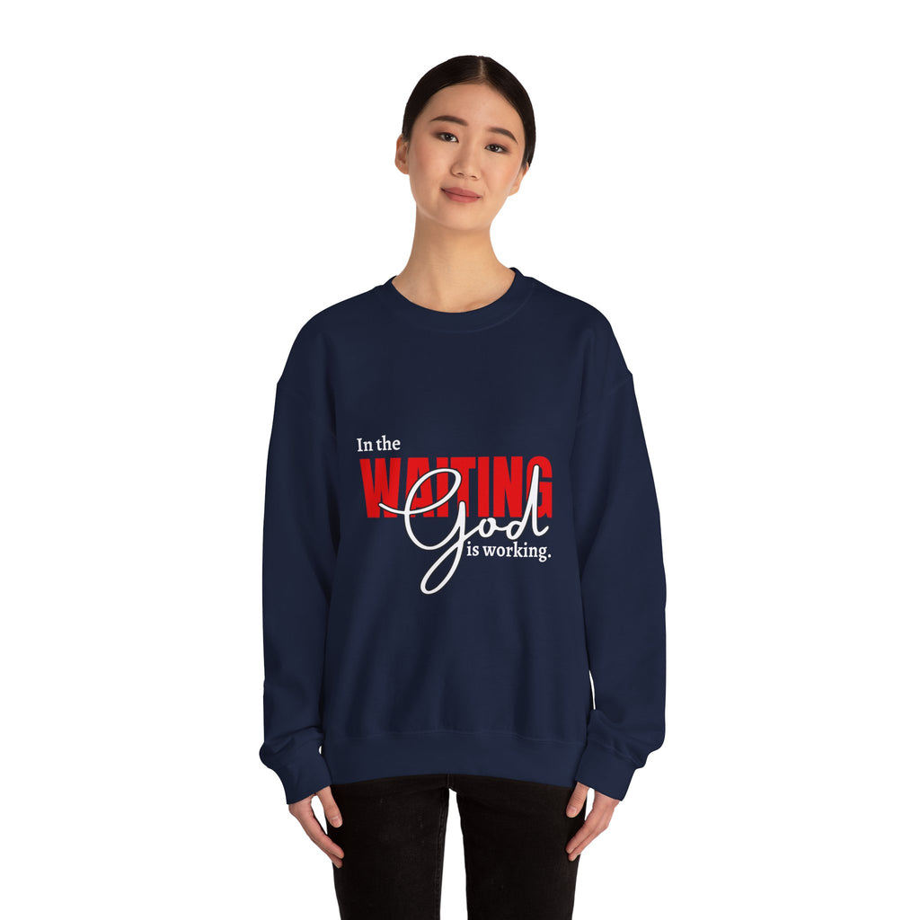 Waiting on God Crewneck Sweatshirt — Faith-Based Inspirational Pullover